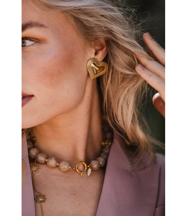 By Shir Earrings luxury big heart