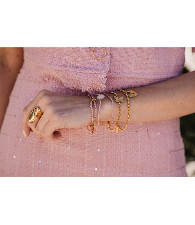 By Shir Armbandperlen Rhodochrosit Tube