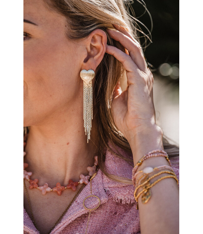 By Shir Luxury heart sparkle earrings