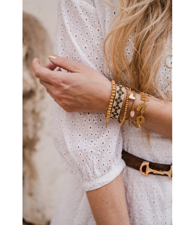 By Shir Luxury heart bracelet white