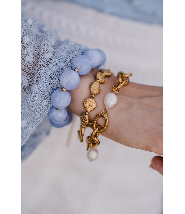 By Shir Statement bracelet blue beads