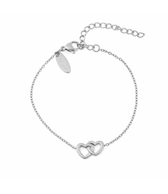By Shir Armband edelstaal Infinity Hartje