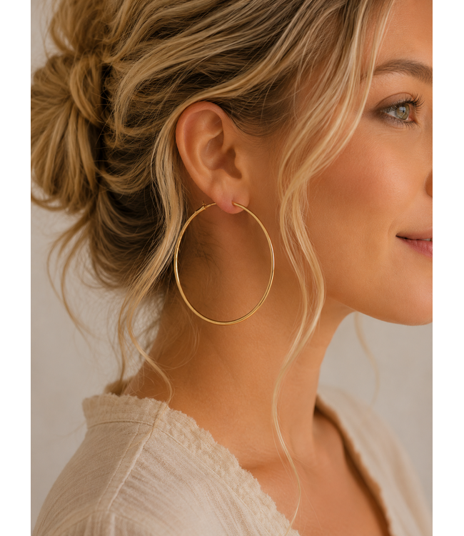 By Shir Oorbellen luxe Hoops Bamboo L