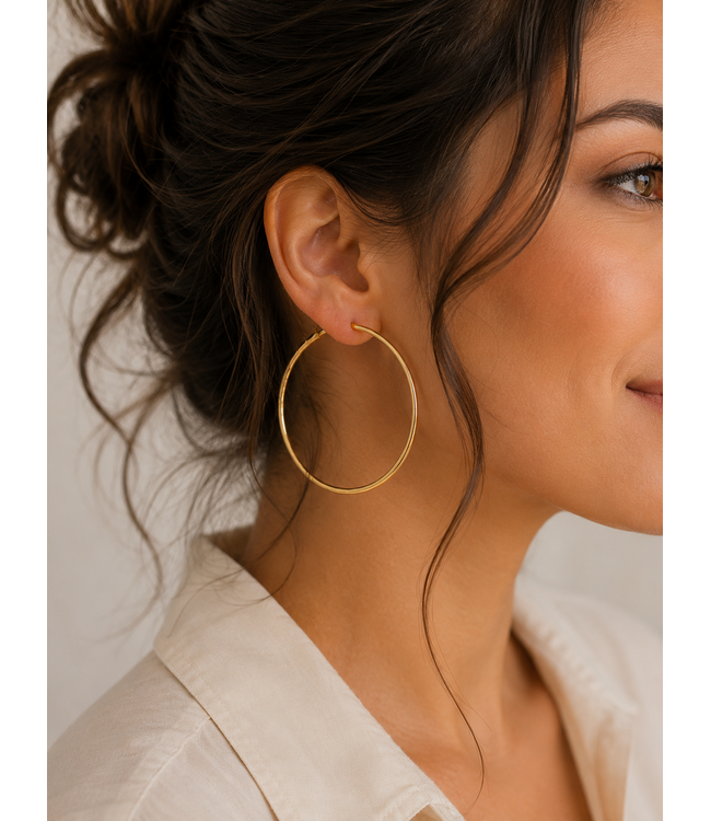 By Shir Earrings luxury Hoops Bamboo  m