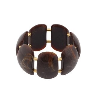 By Shir Armband luxe marble donkerbruin