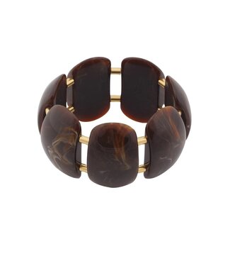 By Shir Luxusarmband aus dunkelbraunem Marmor