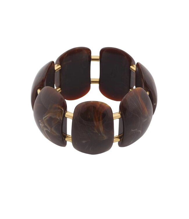 By Shir Luxusarmband aus dunkelbraunem Marmor