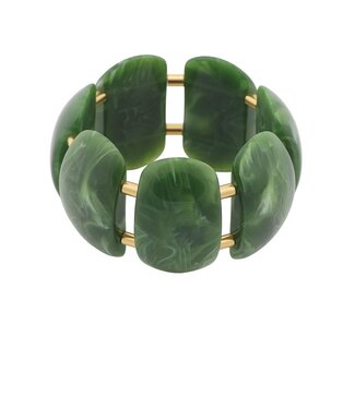 By Shir Armband luxe marble groen