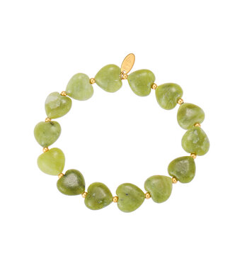 By Shir Armband Luxus Herz grüne Jaspis