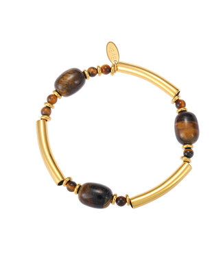 By Shir Armband luxe Sole tijgeroog