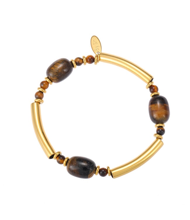By Shir Armband luxe Sole tijgeroog