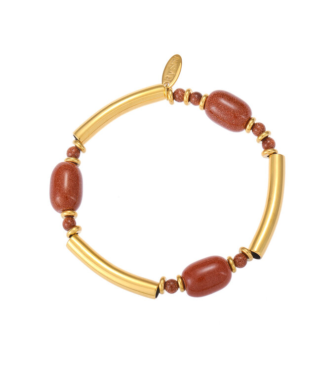 By Shir Luxury Sole Goldstone Bracelet