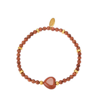 By Shir Bracelet beads Goldstone Heart