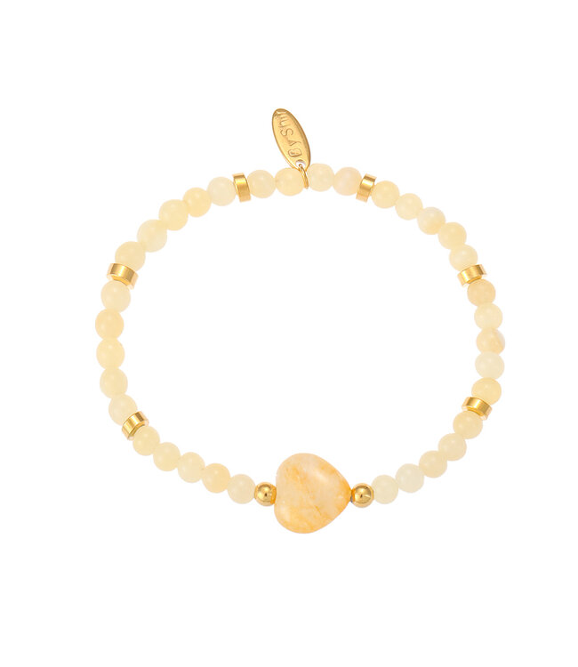By Shir Armband Perlen Citrin Herz