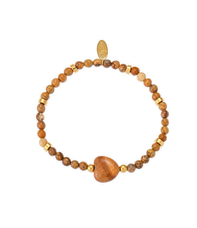 By Shir Bracelet Beads Picture Jasper Heart