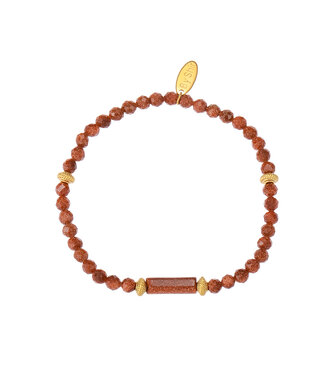 By Shir Armband kraaltjes Glow Goudsteen