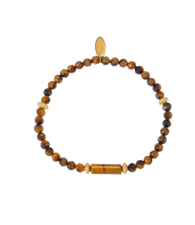 By Shir Armband kraaltjes Glow Tijgeroog