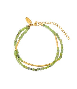By Shir Armband luxe Nia Groen Jaspis