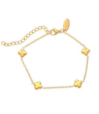 By Shir Armband edelstaal klavertjevier
