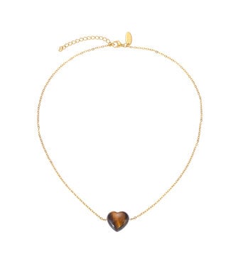By Shir Ketting edelsteen hart tijgeroog