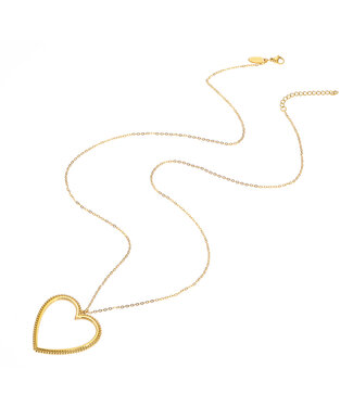 By Shir Luxury long chain open heart