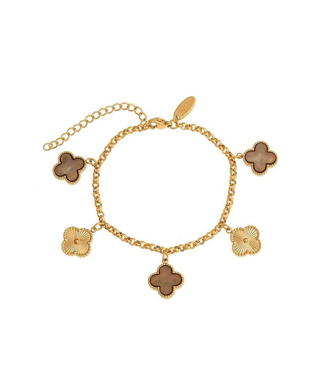 By Shir Luxury Clover Bracelet Brown
