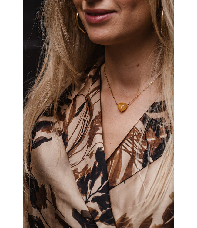 By Shir Necklace gemstone heart Citrine