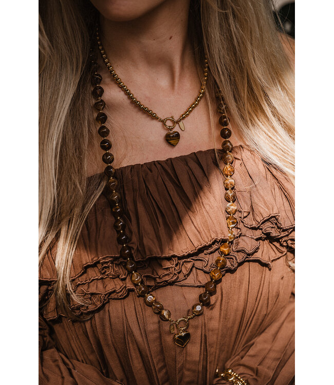 By Shir Luxury Necklace Sweetheart Tiger Eye