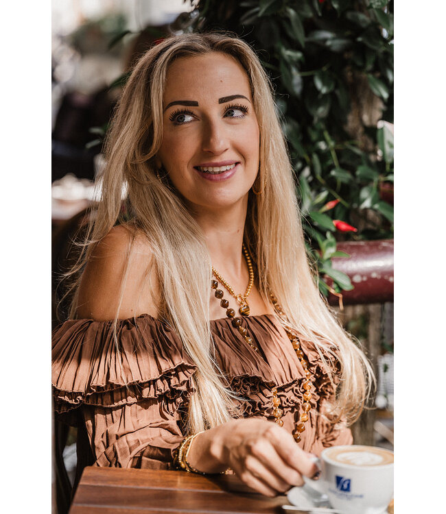 By Shir Luxury Necklace Sweetheart Tiger Eye