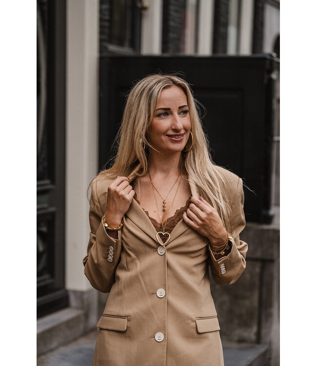 By Shir Luxuslange Kette mit offenem Herz
