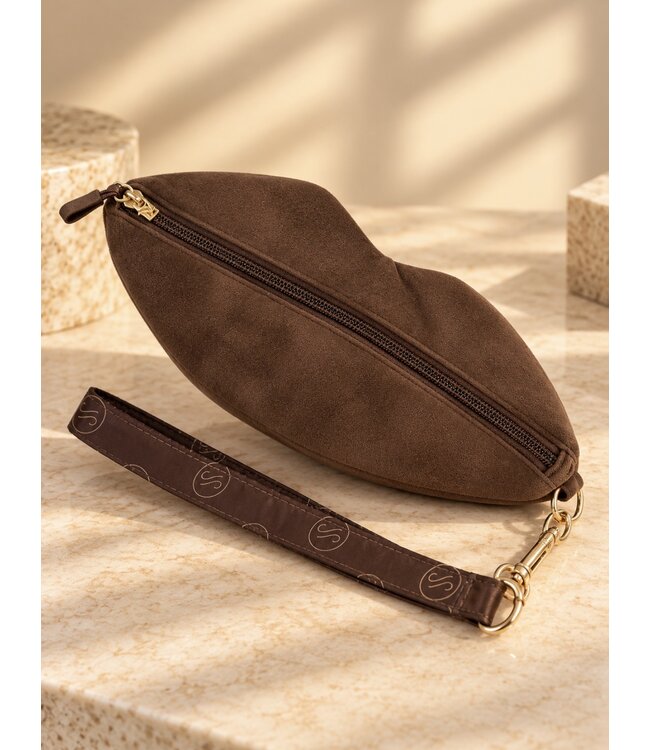 By Shir Samtige Clutch-Lippen braun