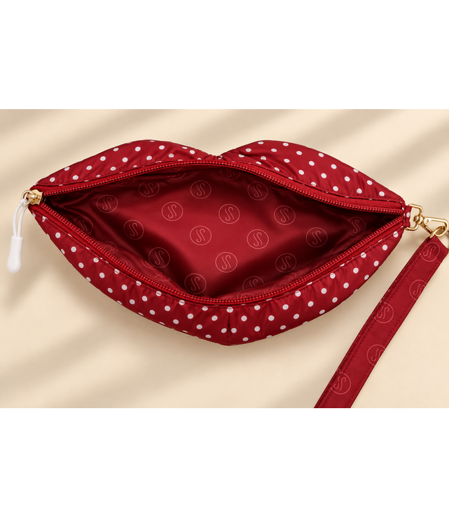 By Shir Samtclutch, Lippen rot gepunktet