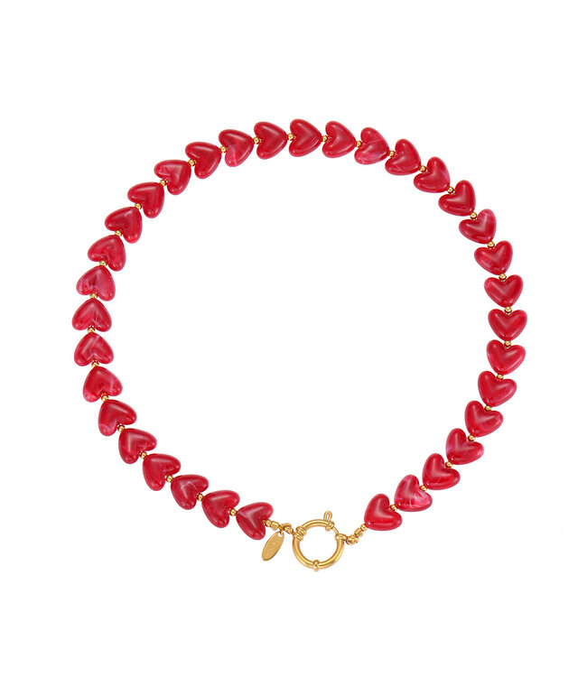 By Shir Luxury burgundy heart necklace