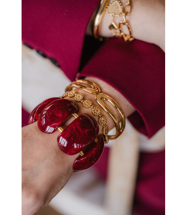 By Shir Armband luxe marble bordeaux