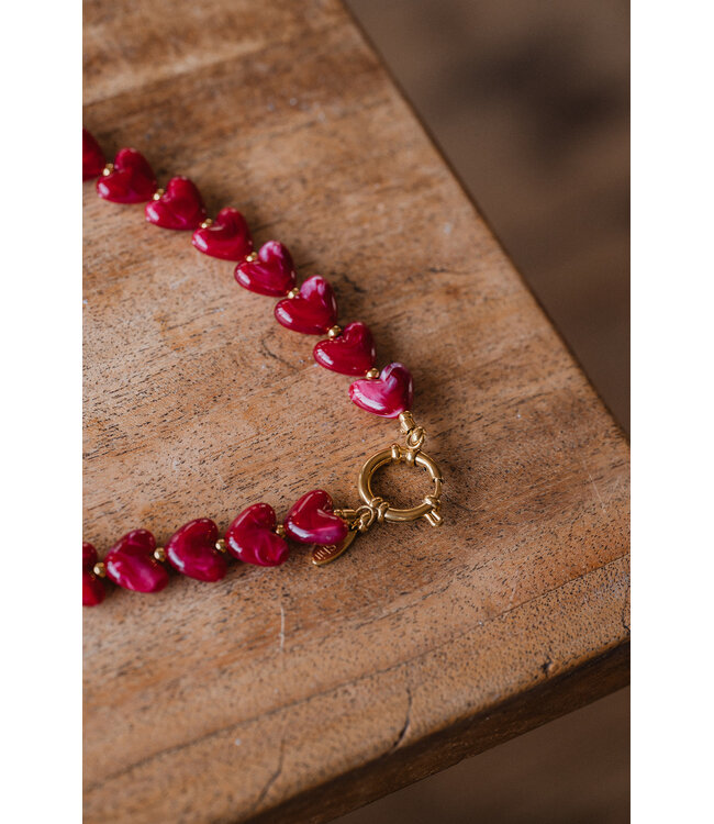 By Shir Ketting luxe Hart bordeaux