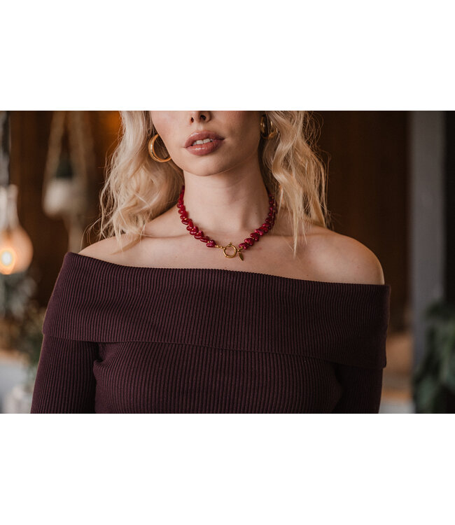 By Shir Ketting luxe Hart bordeaux