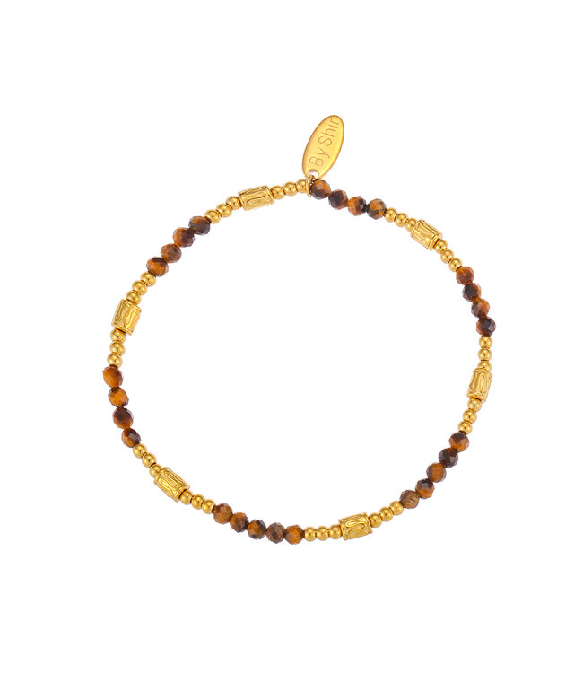 By Shir Tiger's Eye Tube Bead Bracelet