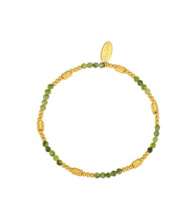 By Shir Bracelet beads Tube green jasper