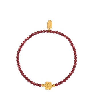 By Shir Armband kraaltjes Bloem Burgundy