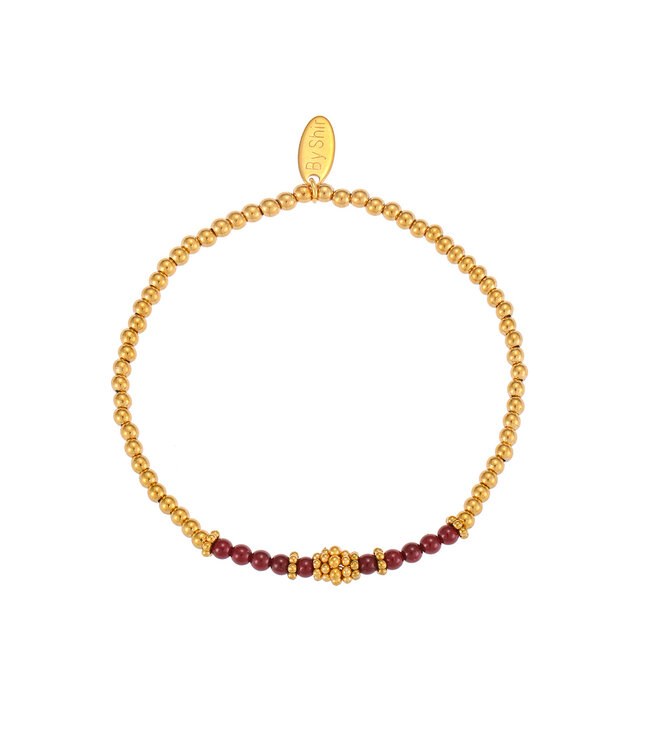 By Shir Armbandperlen Bohemian Burgunder
