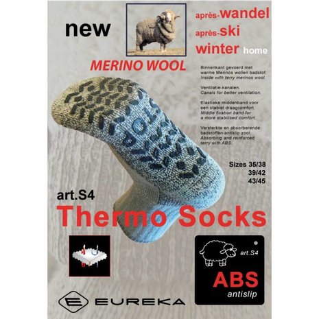 Soga Merino  Merino anti-slip sok (S4) Soga Merino  Merino anti-slip sok (S4)