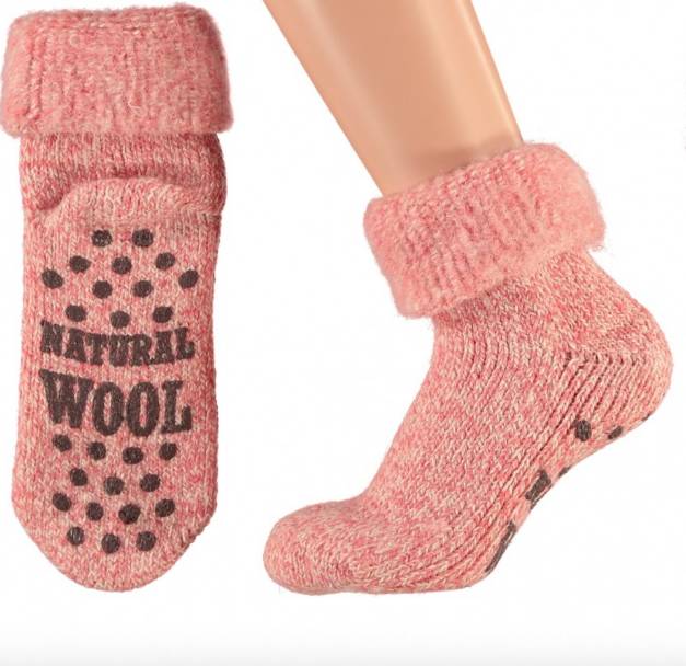 eigenaar Dalset Mortal Dames wollen huissokken met anti slip - Socks-online.nl