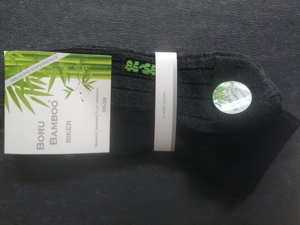 Boru Bamboo Boru Biker Bamboo Korte Wandelsokken met Badstof zool
