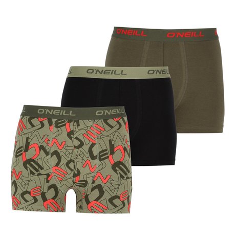 O'Neill 3-Pack Heren boxershorts van O'Neill - 1x Logo Army Green & 2x Plain O'Neill 3-Pack Heren boxershorts van O'Neill - 1x Logo Army Green & 2x Plain