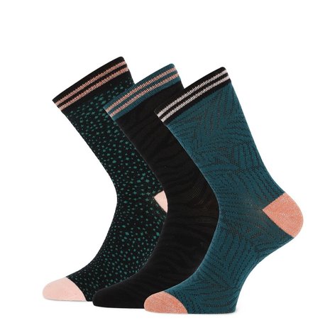 Teckel 3 Paar Damessokken met een mooie wild patroon