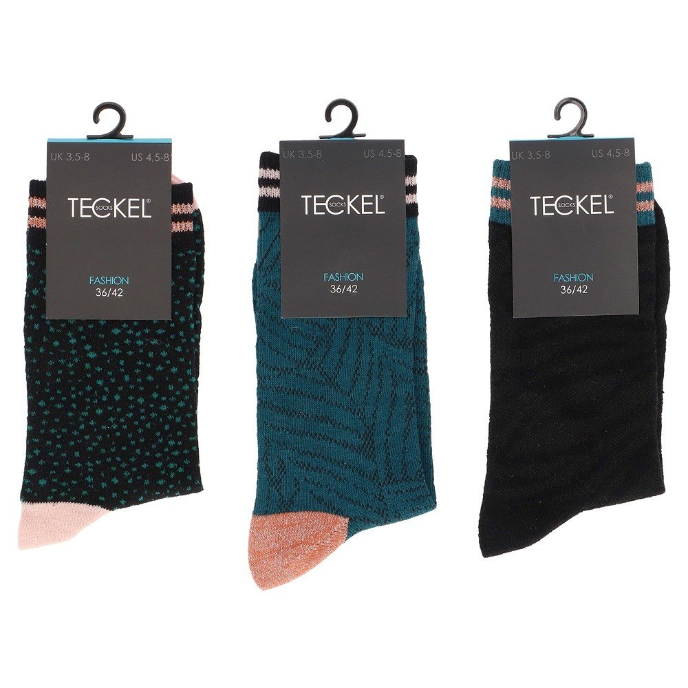 Teckel 3 Paar Damessokken met een mooie wild patroon