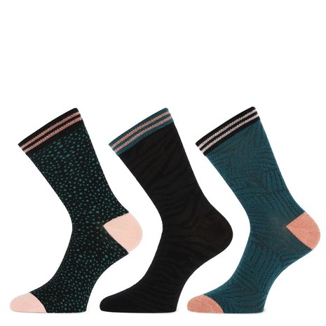 Teckel 3 Paar Damessokken met een mooie wild patroon