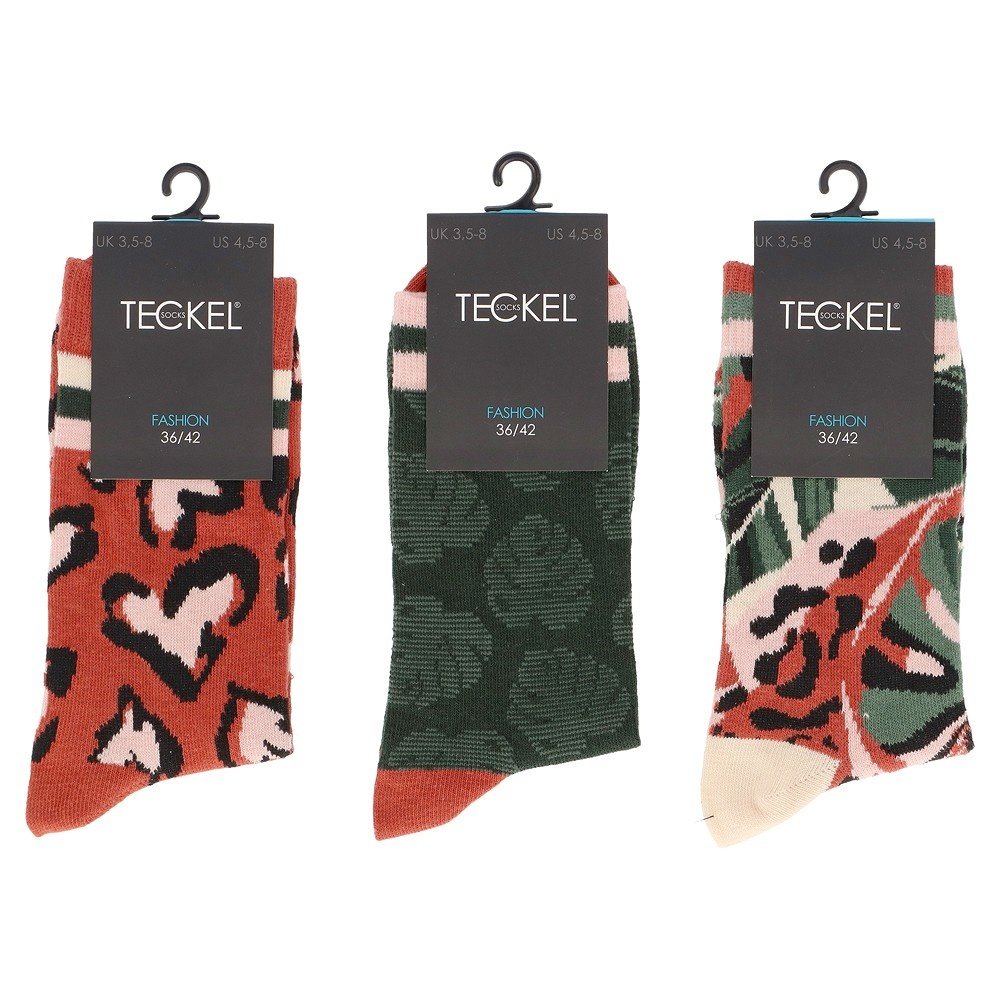 Teckel 3 Paar Damessokken met Jungle Thema Teckel 3 Paar Damessokken met Jungle Thema