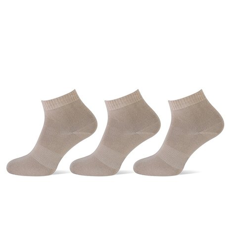 Teckel 3-Paar Quarter Enkelsokjes met geribbeld boord