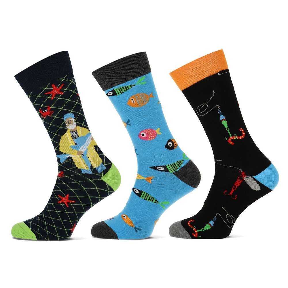 Teckel 3-pack Teckel Herensokken Limited Edition - Beach / Vissen Teckel 3-pack Teckel Herensokken Limited Edition - Beach / Vissen